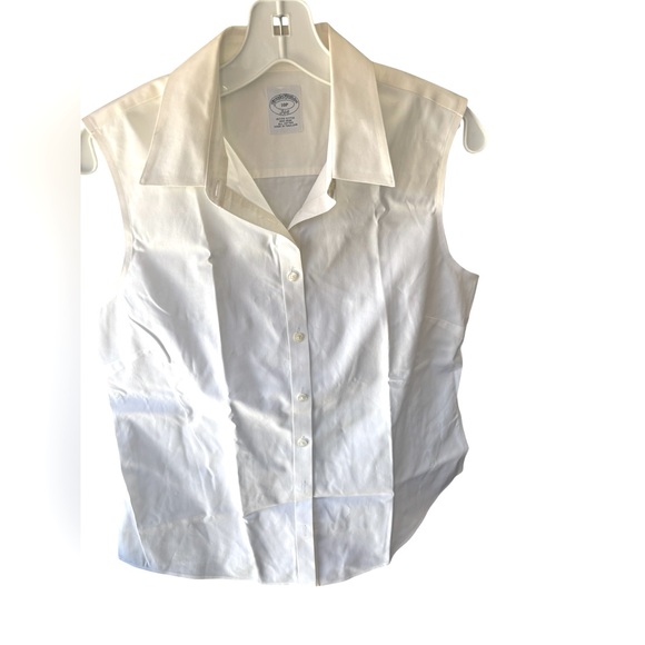 Brooks Brothers White Button Down Sleeveless Shirt - Picture 1 of 4